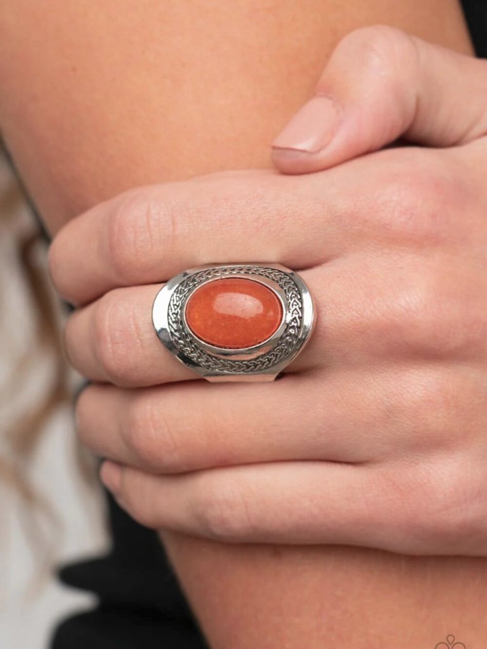 Paparazzi Jewelry Accessories - Rockable Refinement - Orange Ring - Vintage